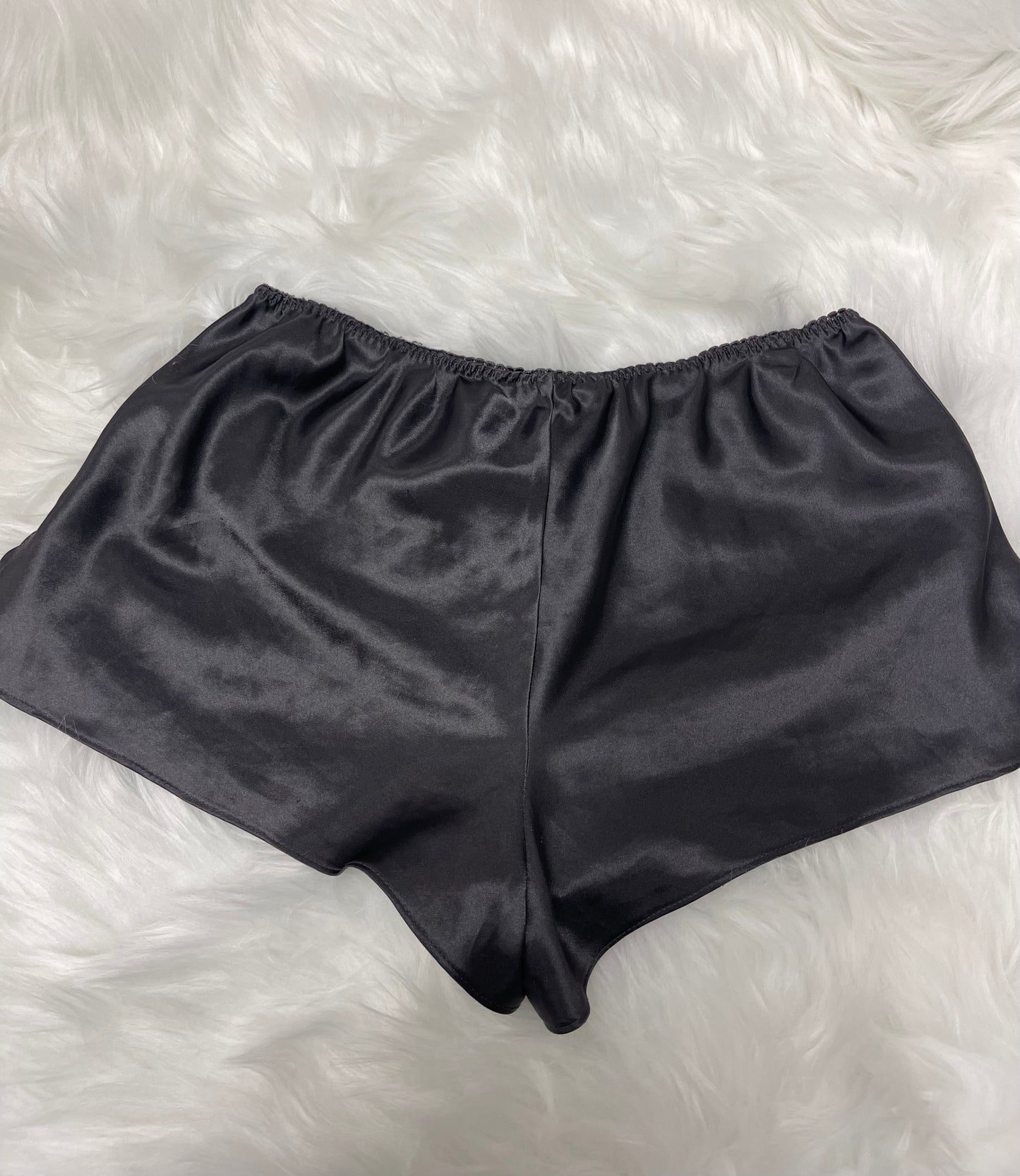 Grey Satin Shorts