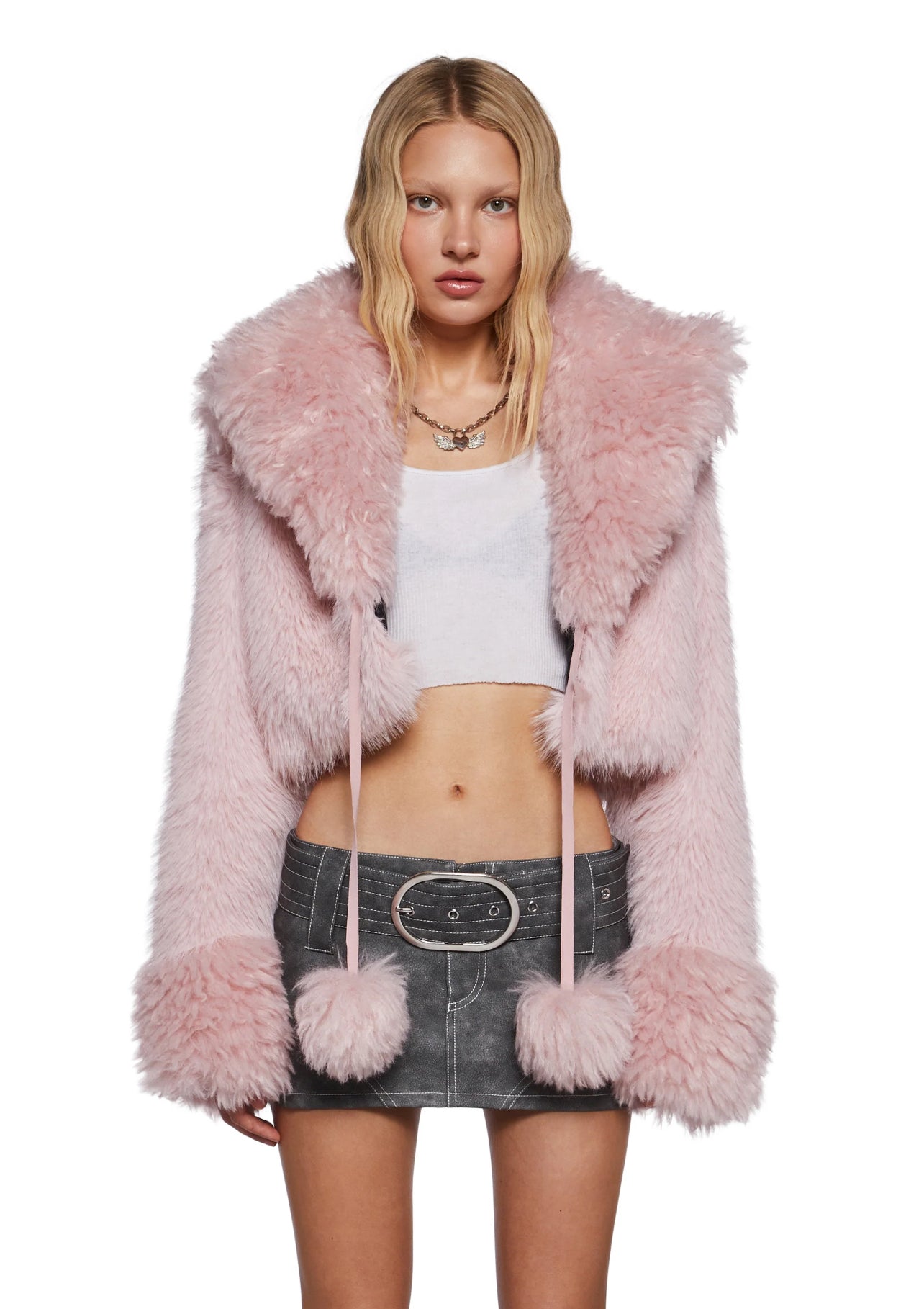 Generational Kiss Pink Fur Coat