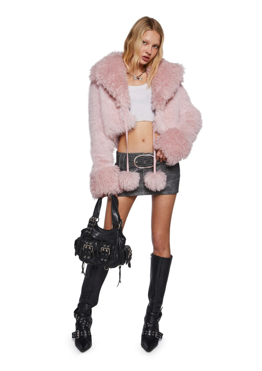 Generational Kiss Pink Fur Coat