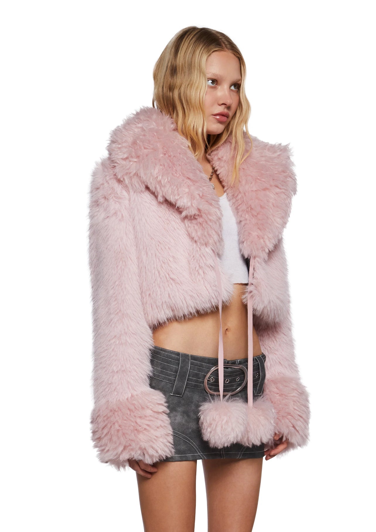 Generational Kiss Pink Fur Coat