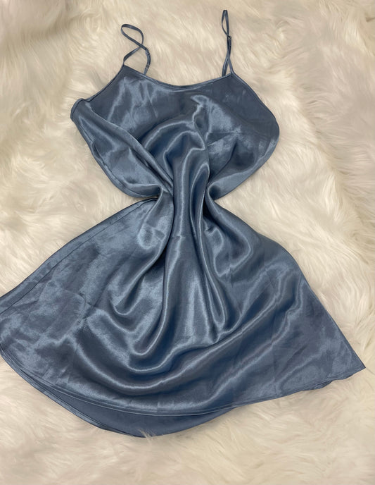 Silver Blue Slip Dress